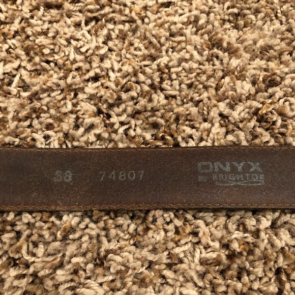 Onyx by Brighton Men's Brown Salina Leather Belt - Picture 15 of 16